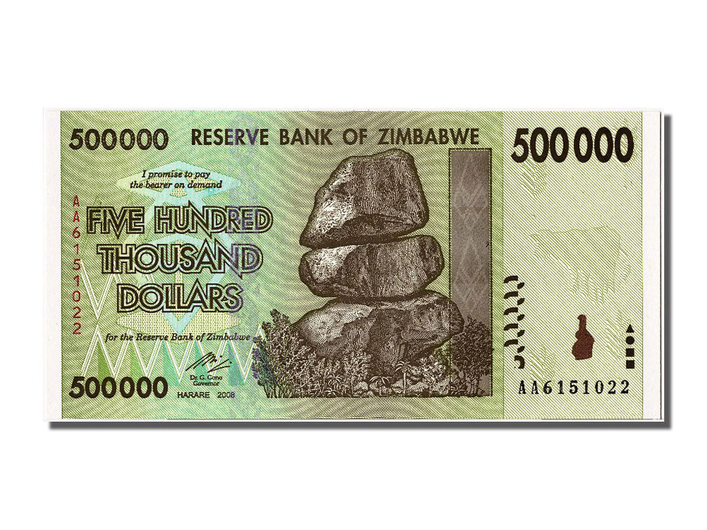 Banknote, Zimbabwe, 500,000 Dollars, 2008, 2008-11-05, UNC(65-70)