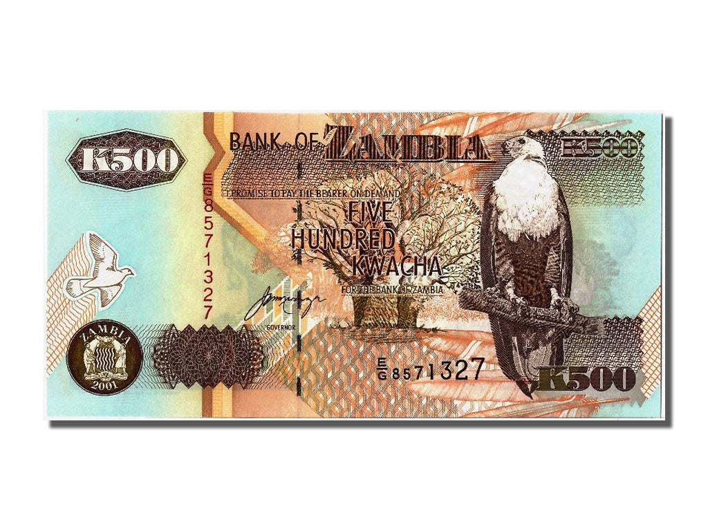 Billete, 500 Kwacha, 2001, Zambia, UNC