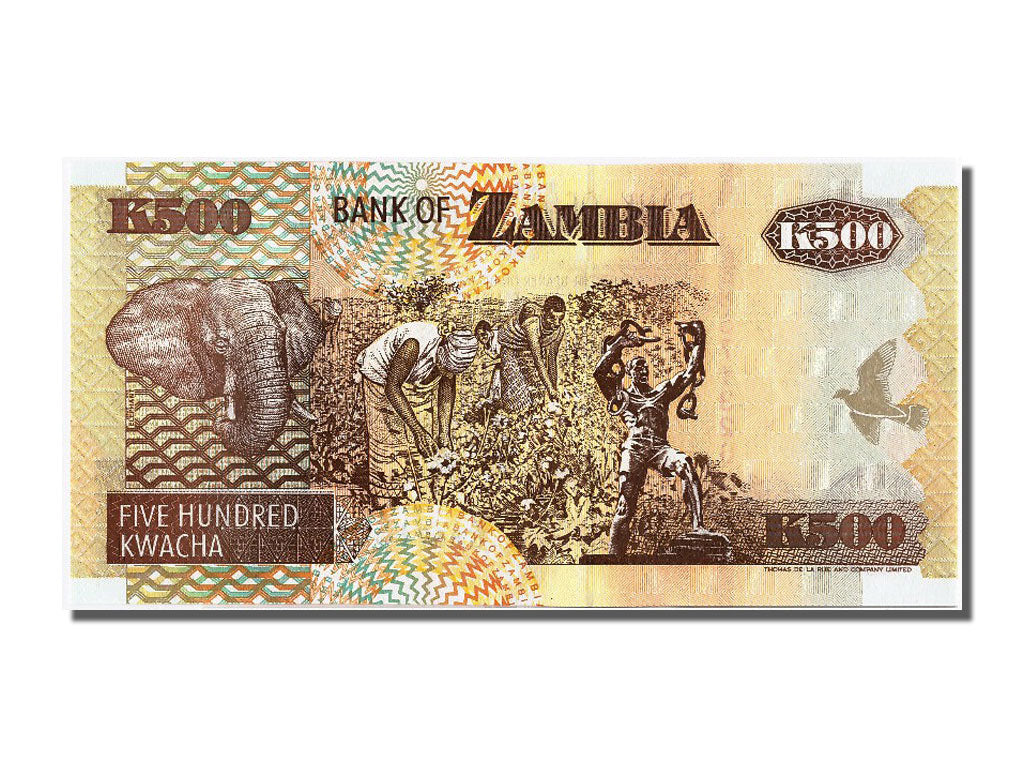 Biljet, Zambia, 500 Kwacha, 2001, NIEUW