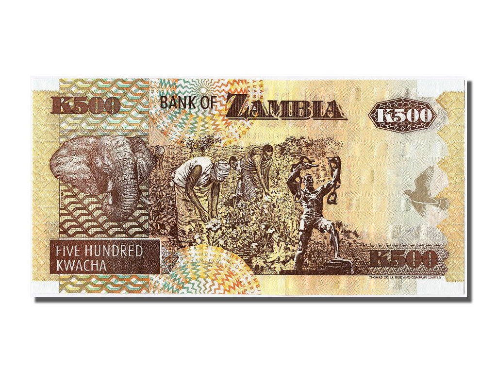 Zambia, 500 Kwacha, 2001, KM #39c, UNC(65-70), E/G 8571322