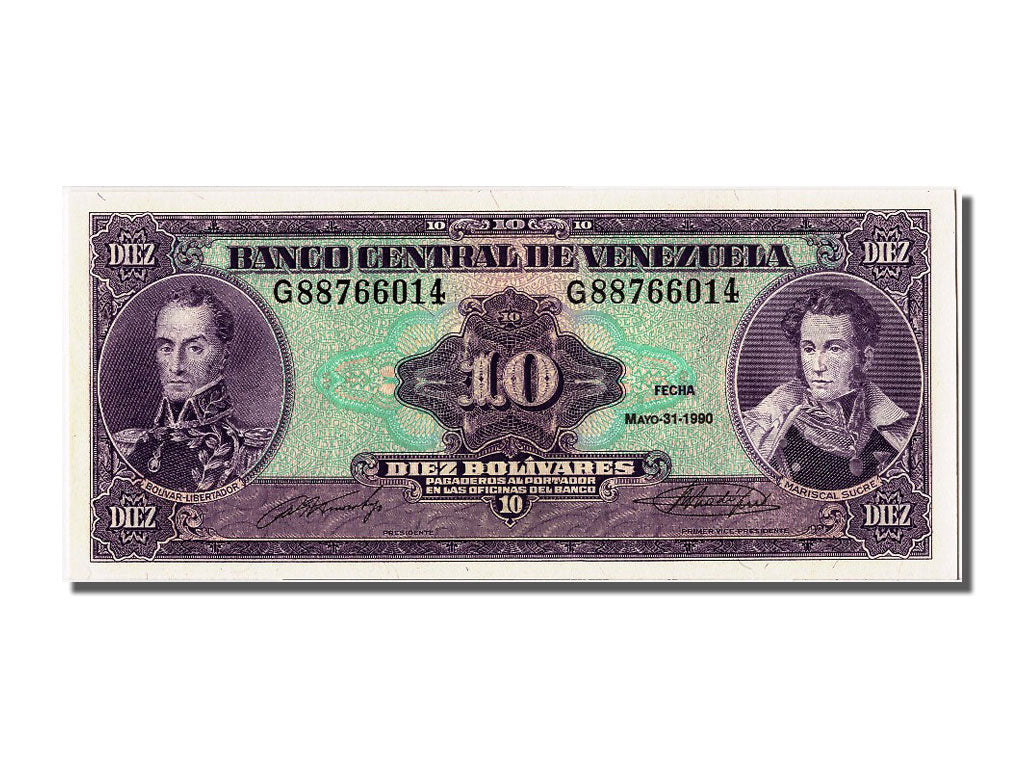 Banknote, Venezuela, 10 Bolívares, 1990, 1990-05-31, UNC(65-70)