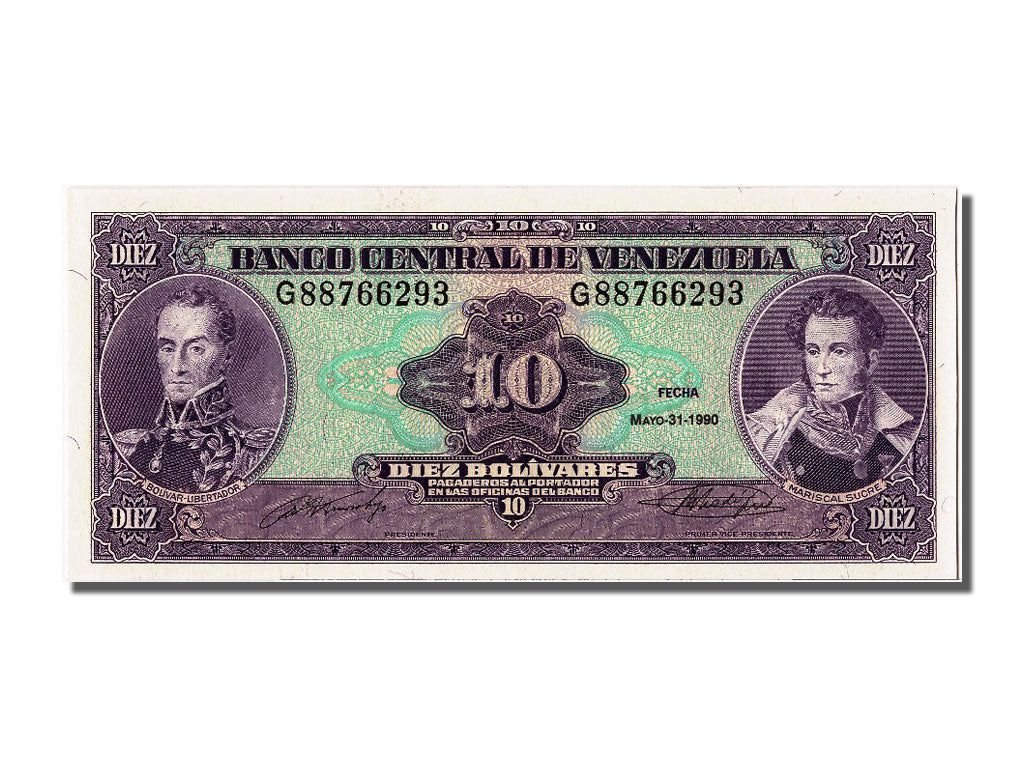 Banknote, Venezuela, 10 Bolívares, 1990, 1990-05-31, UNC(65-70)