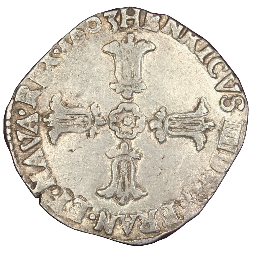 FRANCE, 1/4 ECU, 1603, Bordeaux, KM #A29, VF(30-35), Silver, Sombart #4686, 9.53