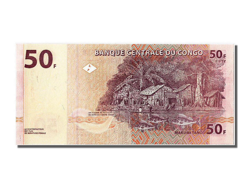 Geldschein, Congo Democratic Republic, 50 Francs, 2000, 2000-01-04, UNZ