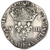 FRANCE, 1/8 Ecu, 1583, Tours, VF(30-35), Silver, Sombart #4668, 4.65