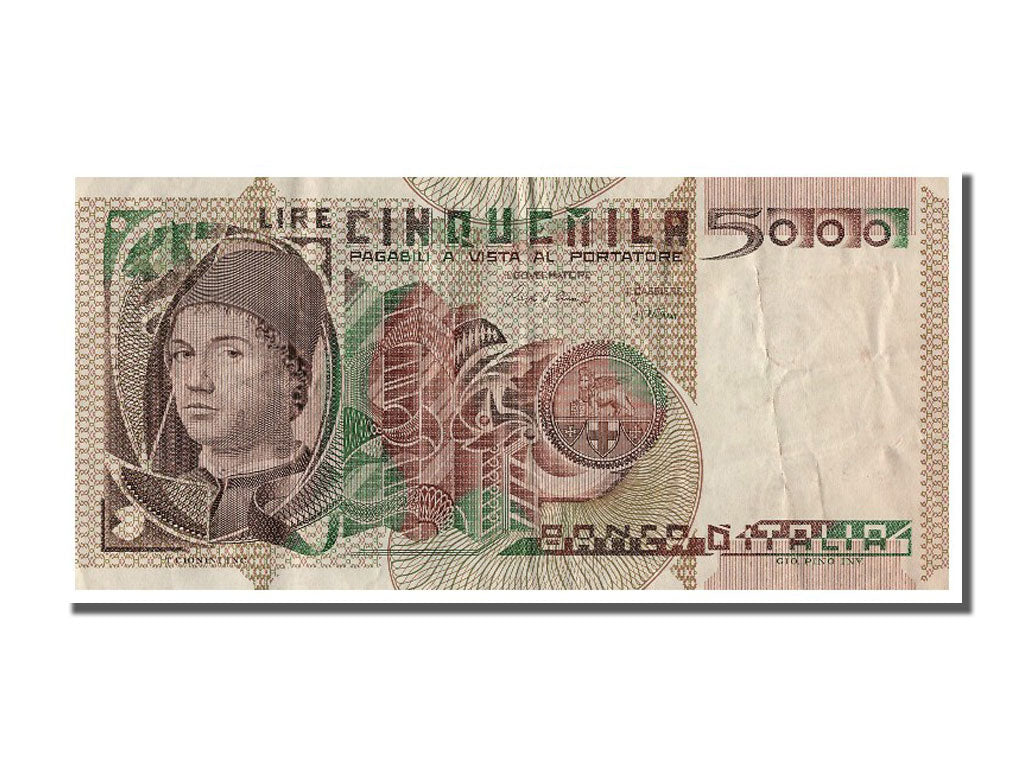 Italy, 5000 Lire, 1980, KM #105b, 1980-07-01, AU(50-53), OA 170278 I
