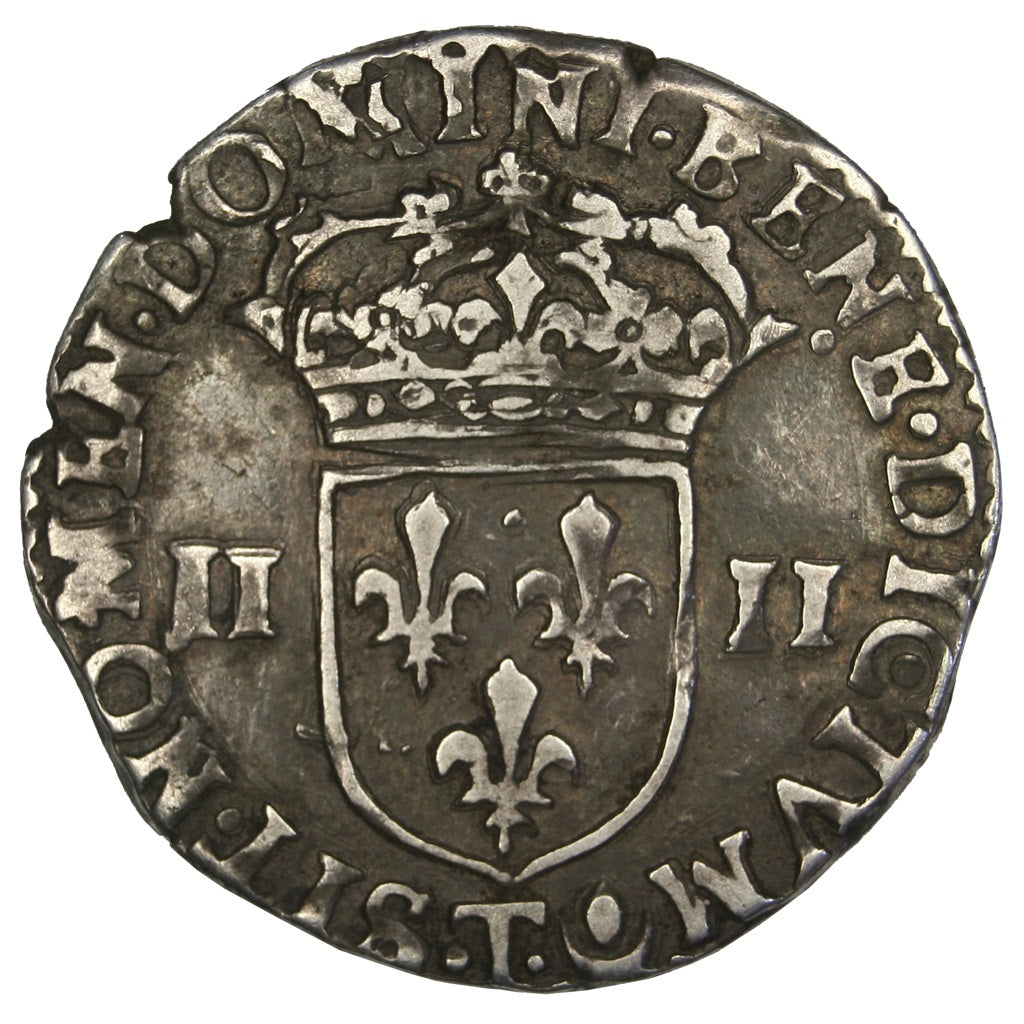 FRANCE, 1/4 Écu à la croix, 1/4 ECU, 1615, Nantes, KM #47.16, VF(30-35), Silver,