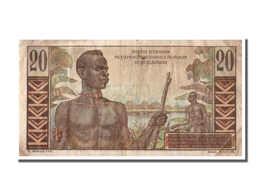 French Equatorial Africa, 20 Francs, KM #30, VF(30-35), L.1 55642