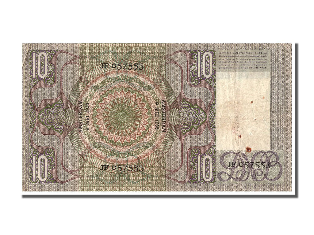 Banknote, Netherlands, 10 Gulden, 1935, 1935-04-06, VF(30-35)