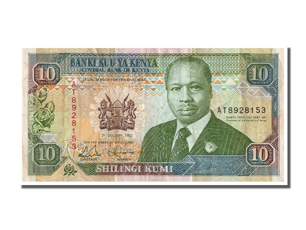 Banknote, Kenya, 10 Shillings, 1992, 1992-02-02, EF(40-45)