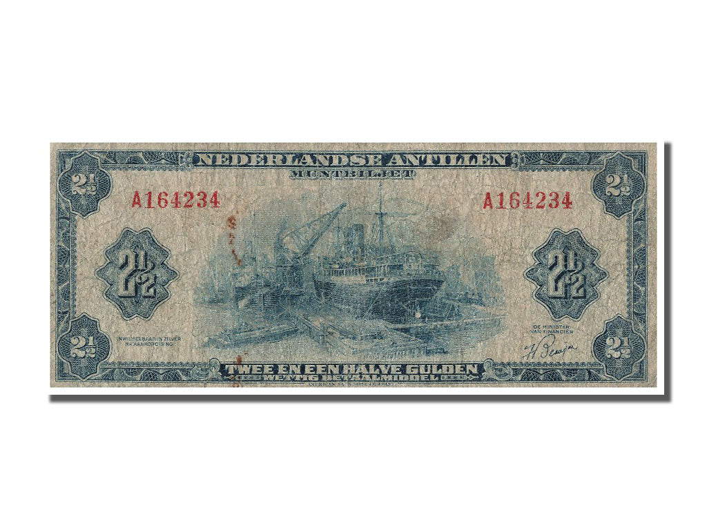 Netherlands Antilles, 2 1/2 Gulden, 1955, KM #A1a, VG(8-10), A164234