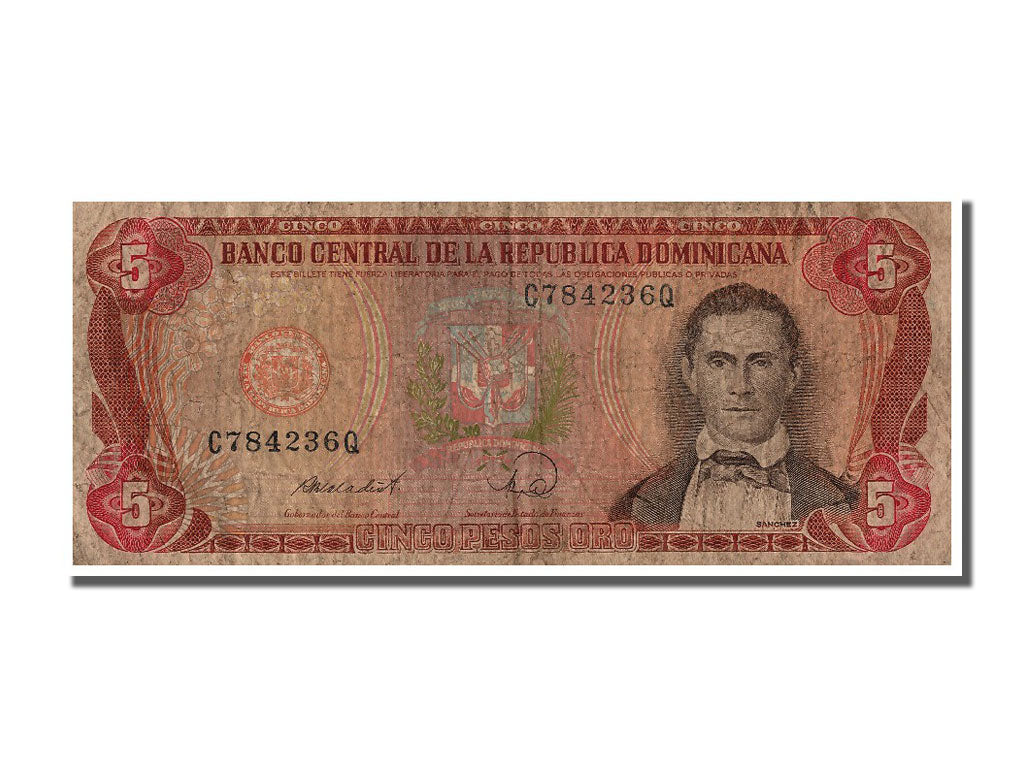 Dominican Republic, 5 Pesos Oro, 1988, KM #118c, VF(20-25)