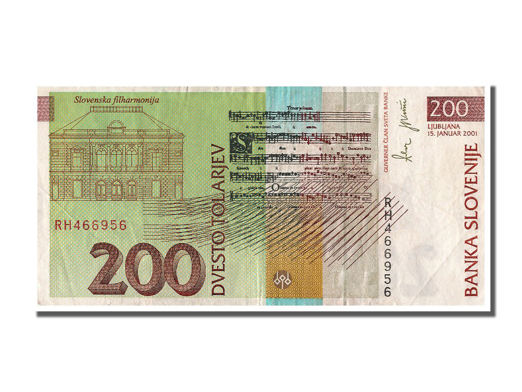 Slovenia, 200 Tolarjev, 2001, KM #15c, 2001-01-15, AU(50-53), RH466956