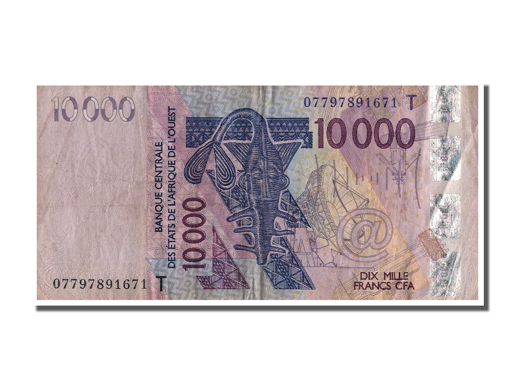 West African States, 10,000 Francs, 2003, KM #818Tb, VF(30-35), 07797891671 T