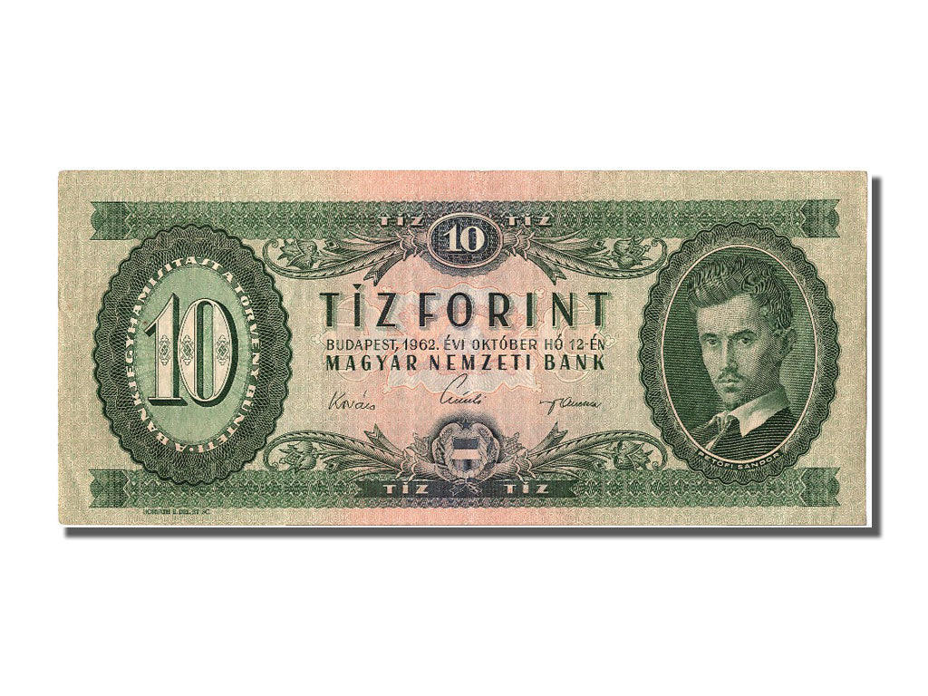 Hungary, 10 Forint, 1962, KM #168c, 1962-10-12, AU(55-58), A047 053284