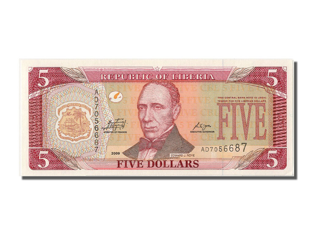 Banknote, Liberia, 5 Dollars, 2009, UNC(65-70)