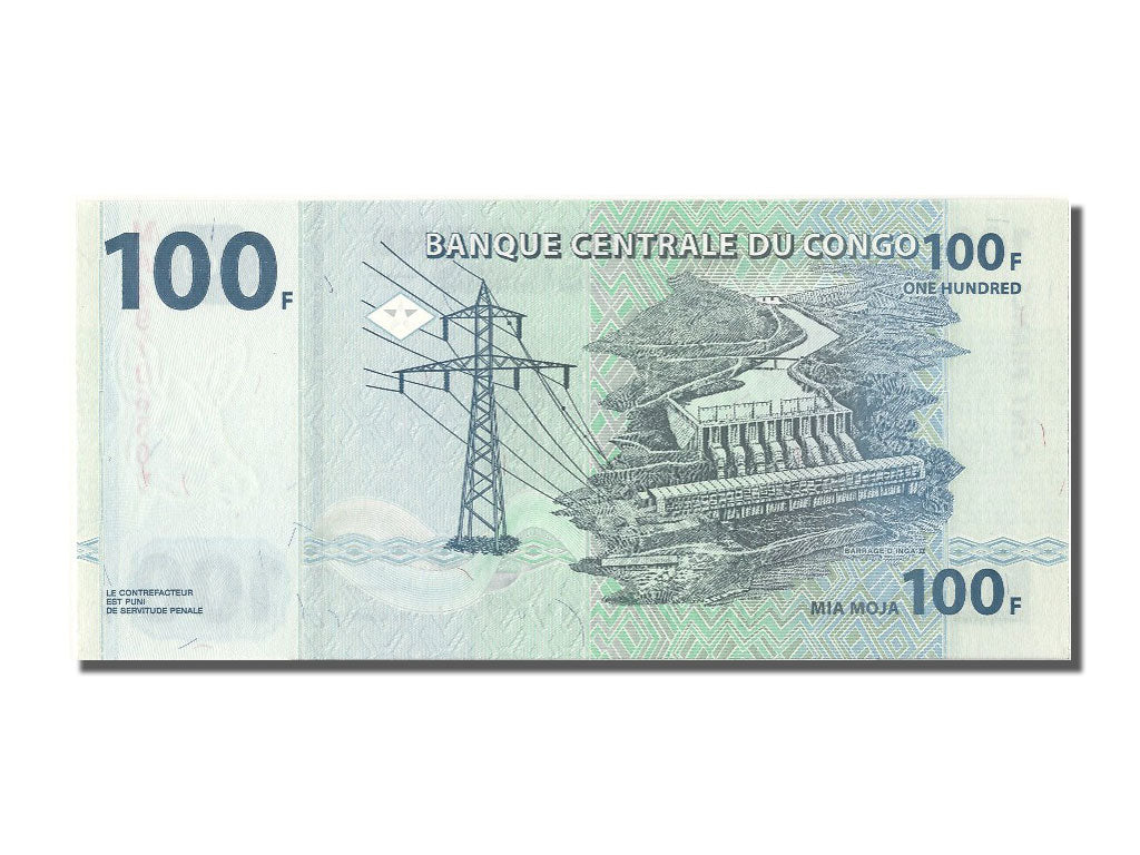 Banknot, Republika Demokratyczna Konga, 100 Francs, 2007, 2007-07-31, UNC(65-70)