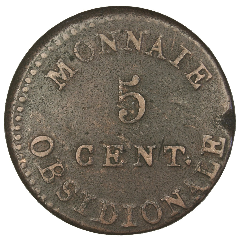 Premier Empire, Siège d'Anvers, 5 Centimes Napoléon Ier