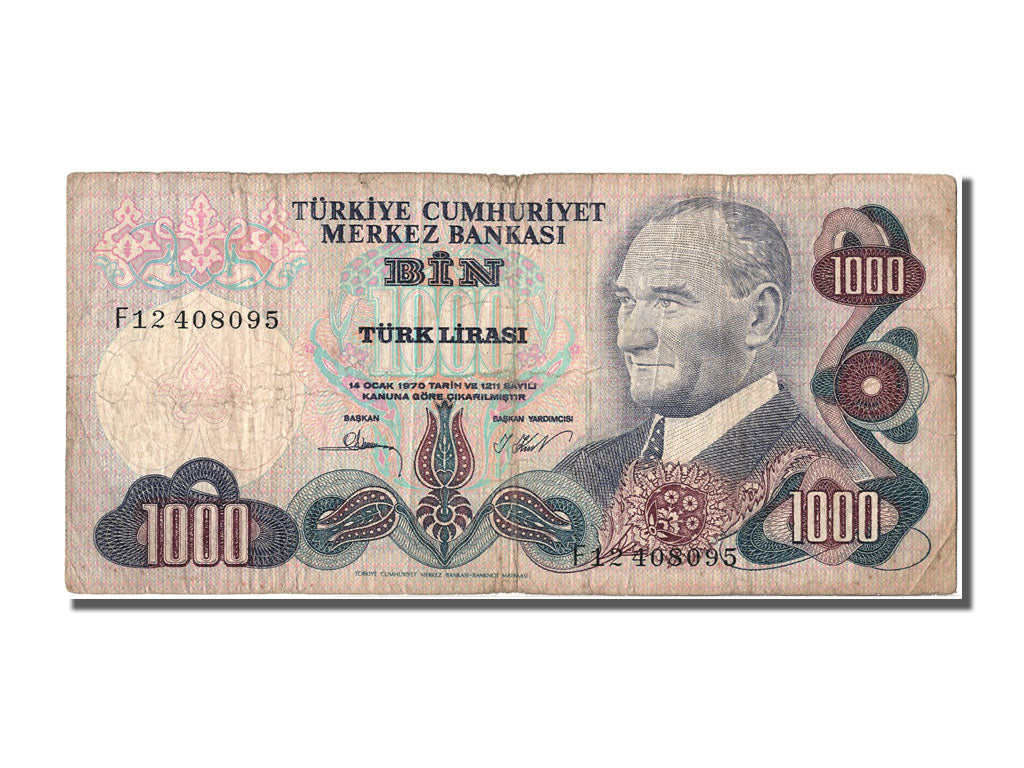 Banknote, Turkey, 1000 Lira, 1970, 1970-01-14, VF(20-25)