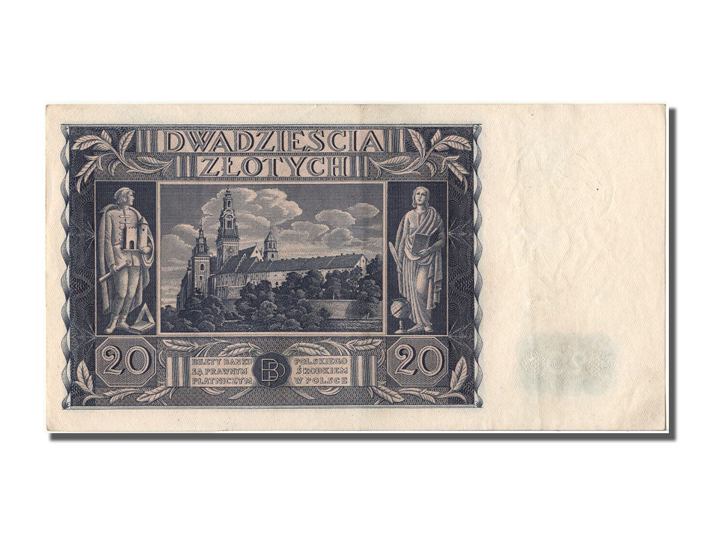 Poland, 20 Zlotych, 1936, KM #77, 1936-11-11, AU(55-58), CB1027313