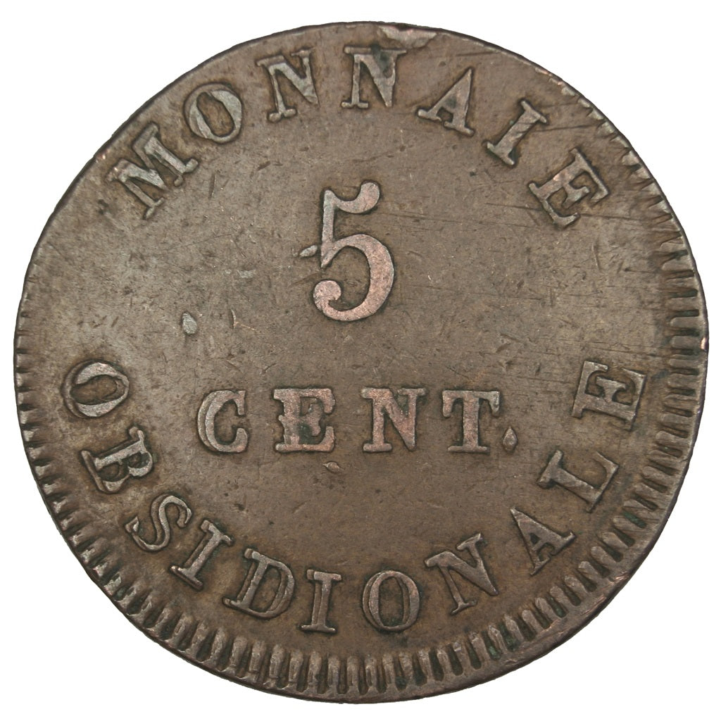 Premier Empire, Siège d'Anvers, 5 Centimes Napoléon Ier