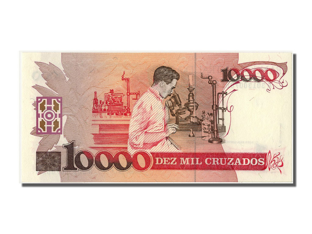 Biljet, Brazilië, 10 Cruzados Novos on 10,000 Cruzados, NIEUW