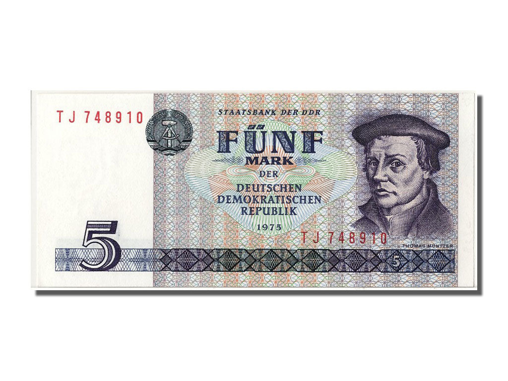 Billete, 5 Mark, 1975, República Democrática Alemana, UNC