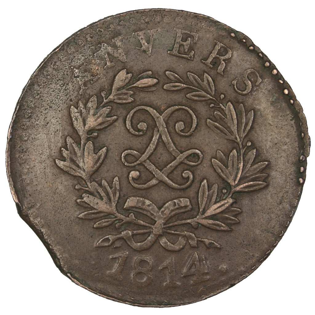 Première Restauration, Siège d'Anvers, 5 Centimes Louis XVIII