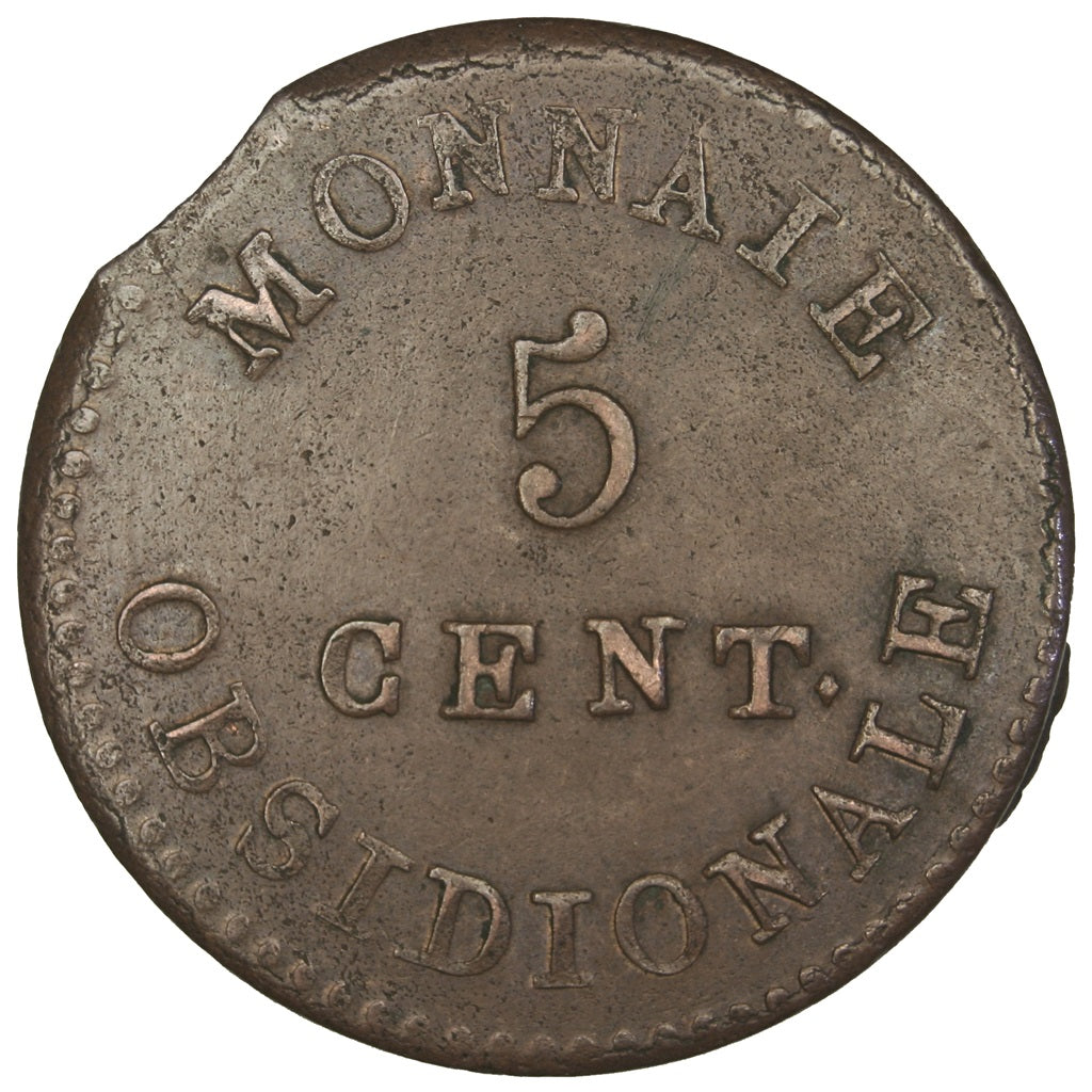 Première Restauration, Siège d'Anvers, 5 Centimes Louis XVIII