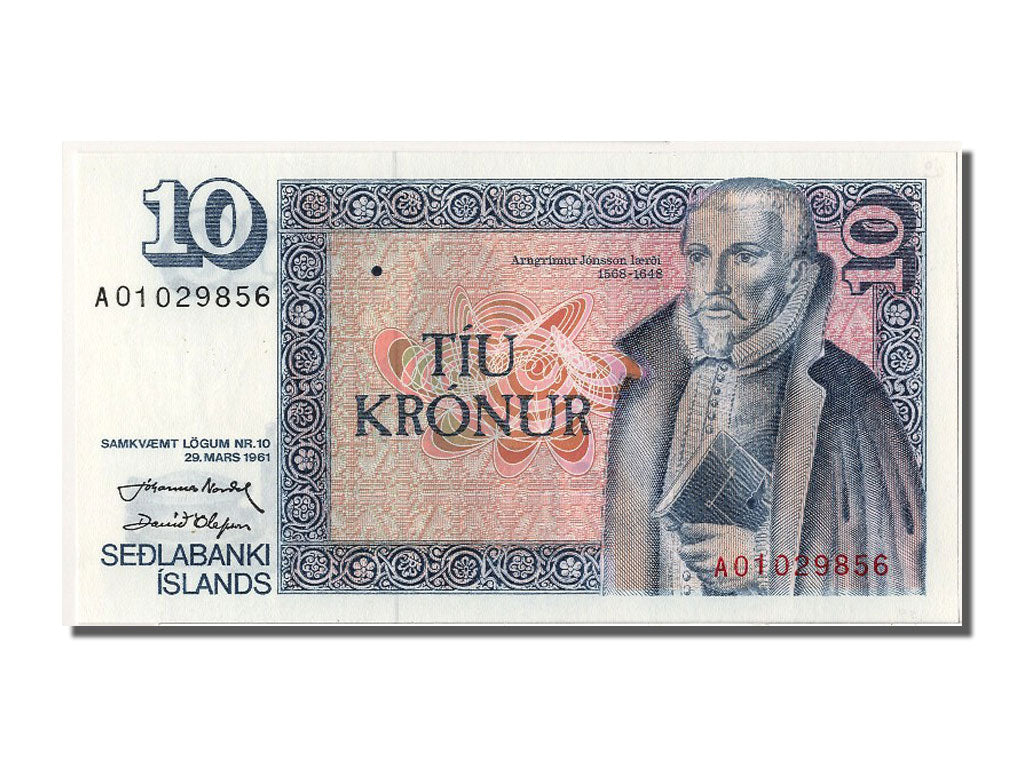Iceland, 10 Krónur, 1961, KM #48a, 1961-03-29, UNC(65-70), A01029856