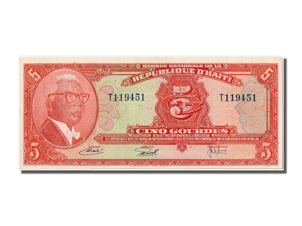 Billete, 5 Gourdes, Haití, UNC