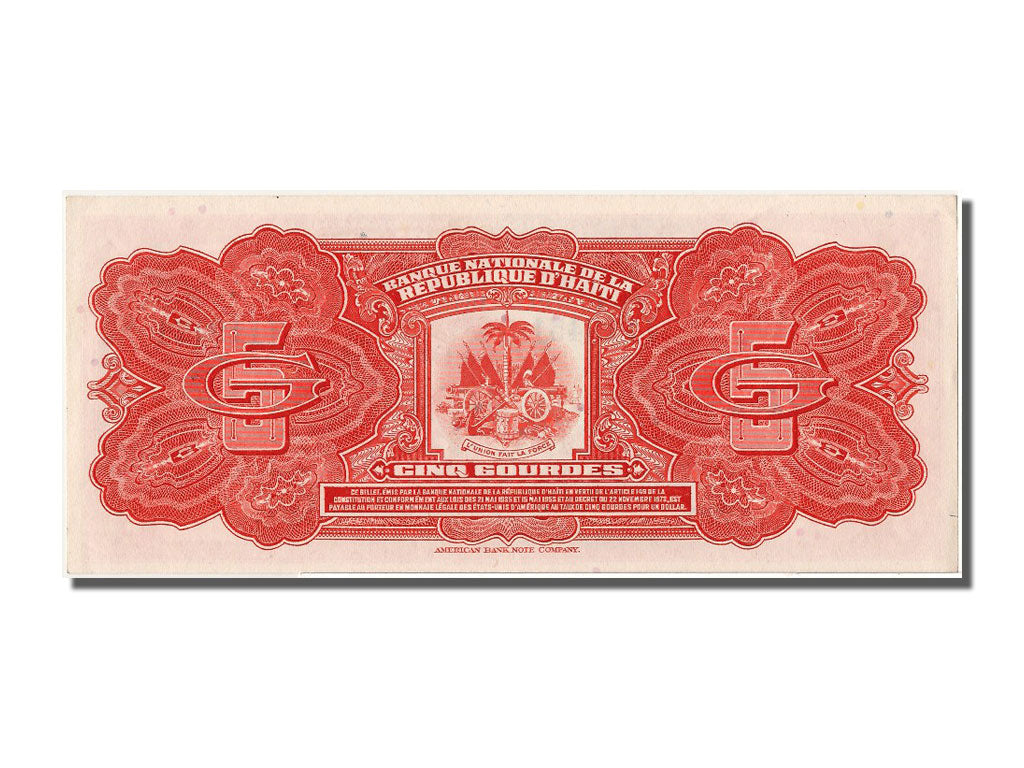 Billete, 5 Gourdes, Haití, UNC