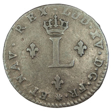 FRANCE, Double sol (2 sous) en billon, 2 Sols, 1739, Lyon, KM #500.6,...