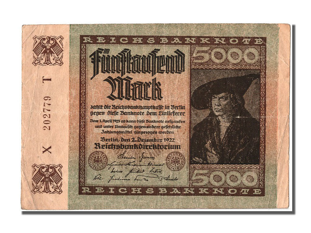 Geldschein, Deutschland, 5000 Mark, 1922, 1922-12-02, SS