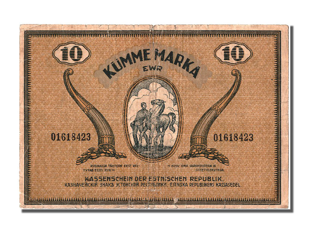 Biljet, Estland, 10 Marka, 1919, TB+