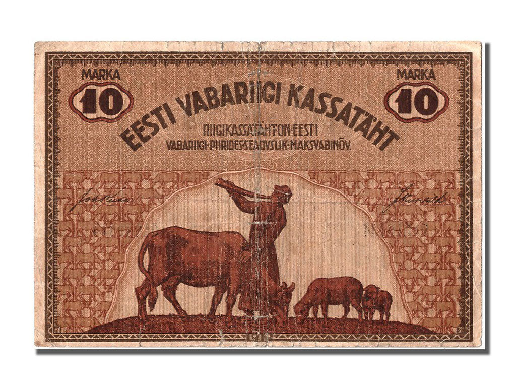 Biljet, Estland, 10 Marka, 1919, TB+