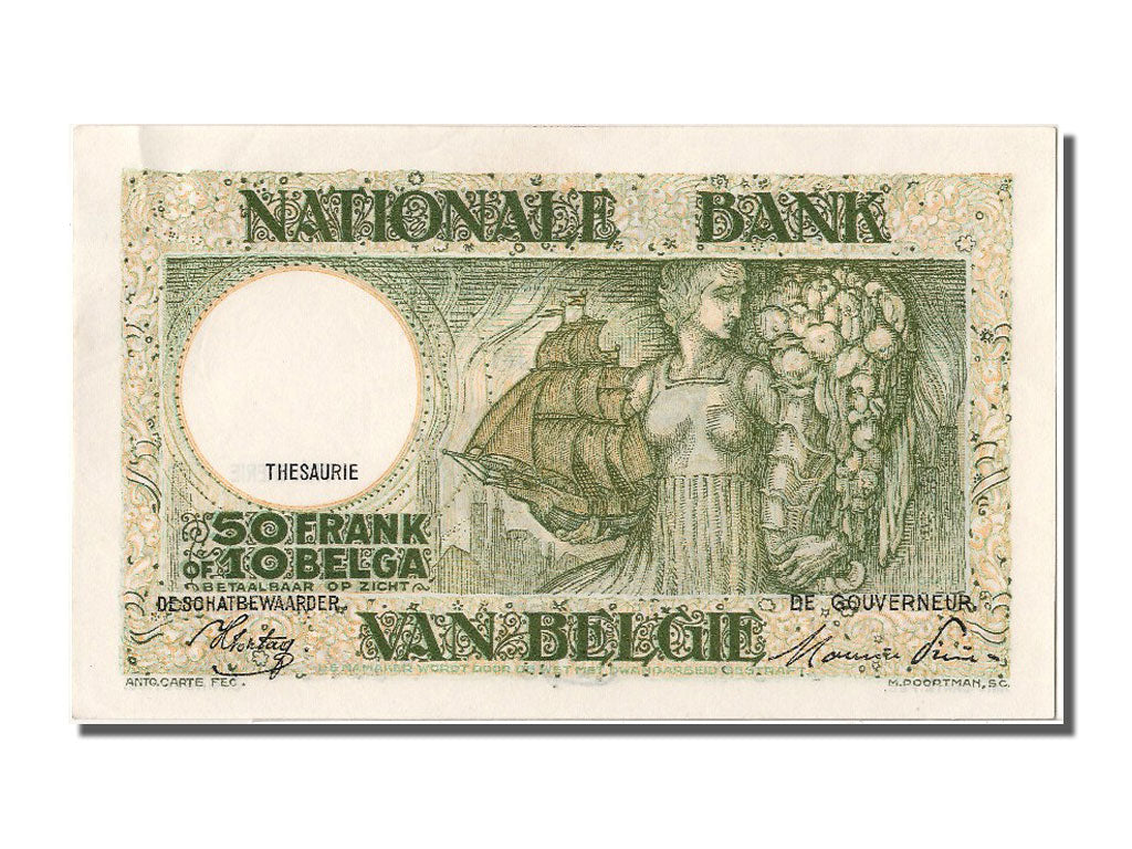 Banknote, Belgium, 50 Francs-10 Belgas, 1944, 1944-12-29, UNC(63)