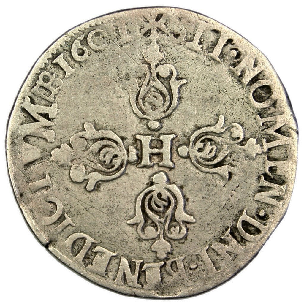 FRANCE, Demi Franc, 1601, Limoges, F(12-15), Silver, Sombart #4774, 6.73