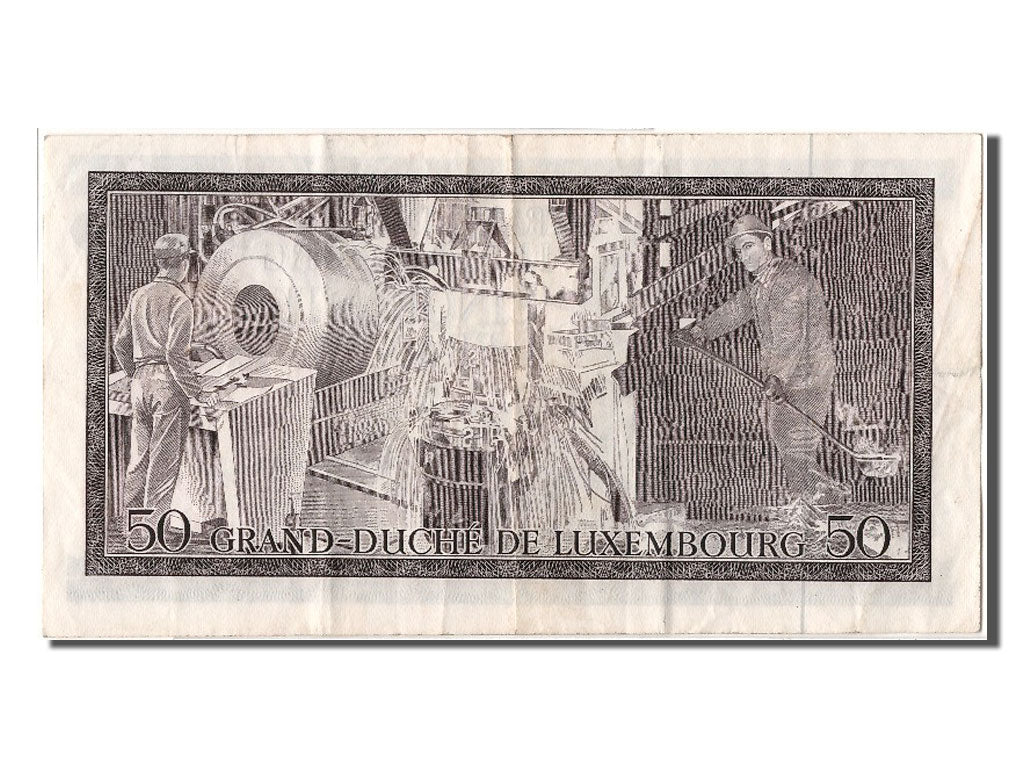 Luxembourg, 50 Francs, 1972, KM #55a, 1972-08-25, AU(50-53), C 262062