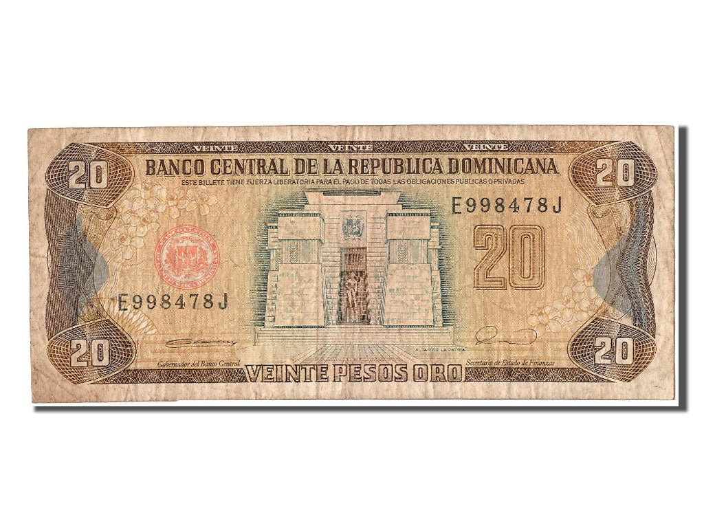 Dominican Republic, 20 Pesos Oro, 1990, KM #133, VF(30-35), E998478J