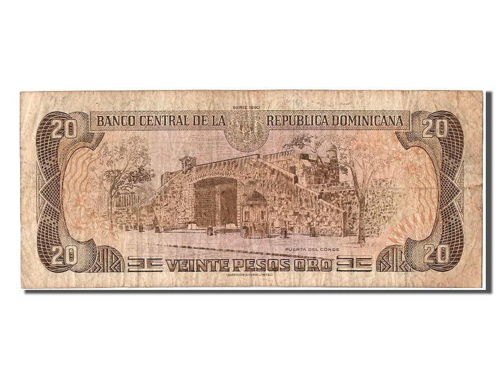 Dominican Republic, 20 Pesos Oro, 1990, KM #133, VF(30-35), E998478J