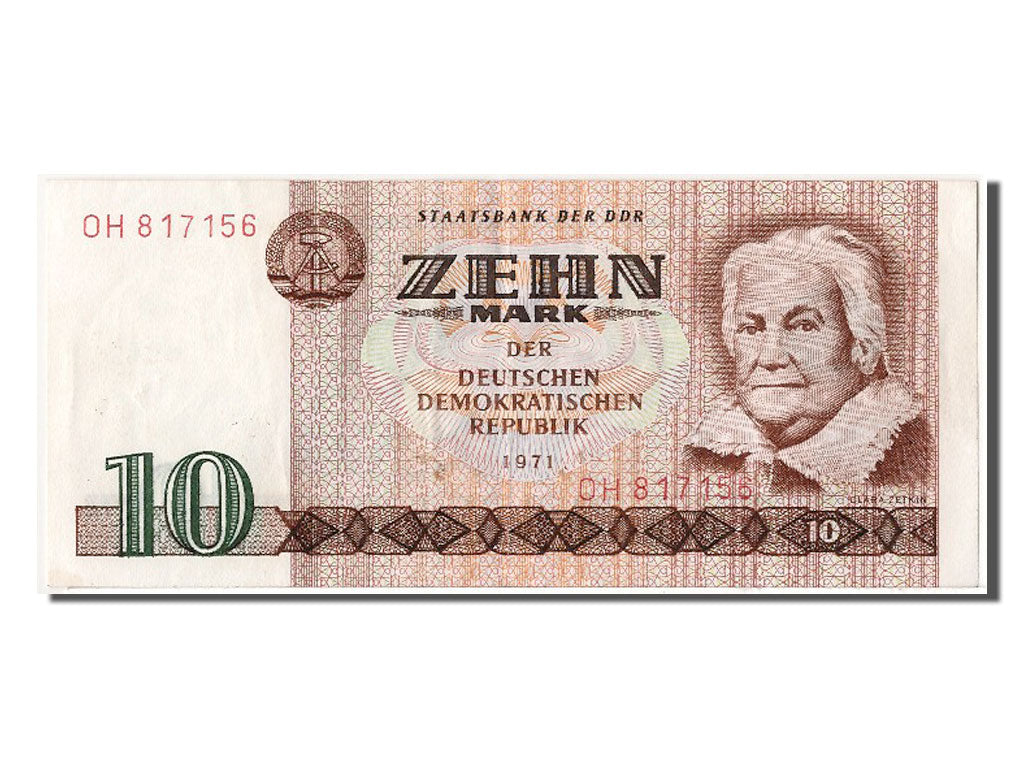 Germany - Democratic Republic, 10 Mark, 1971, KM #28a, AU(55-58), OH 817156