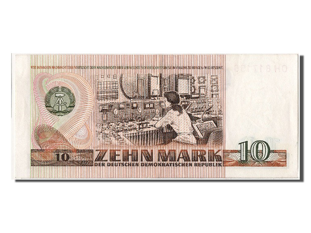 Germany - Democratic Republic, 10 Mark, 1971, KM #28a, AU(55-58), OH 817156