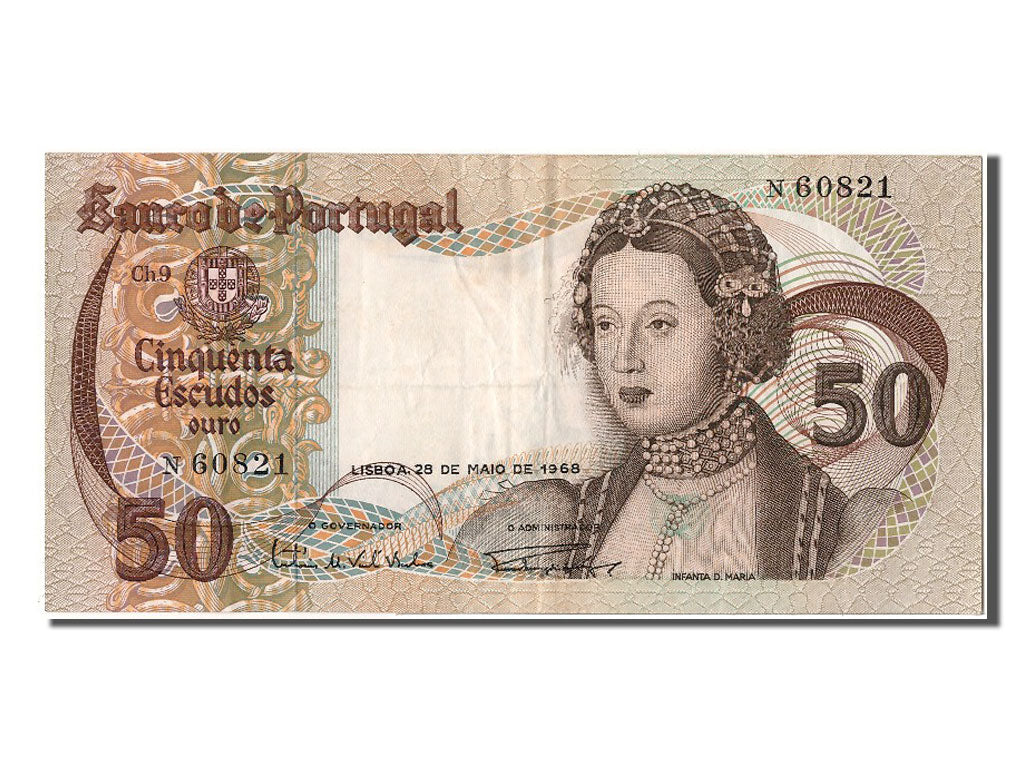 Geldschein, Portugal, 50 Escudos, 1968, 1968-05-28, SS+
