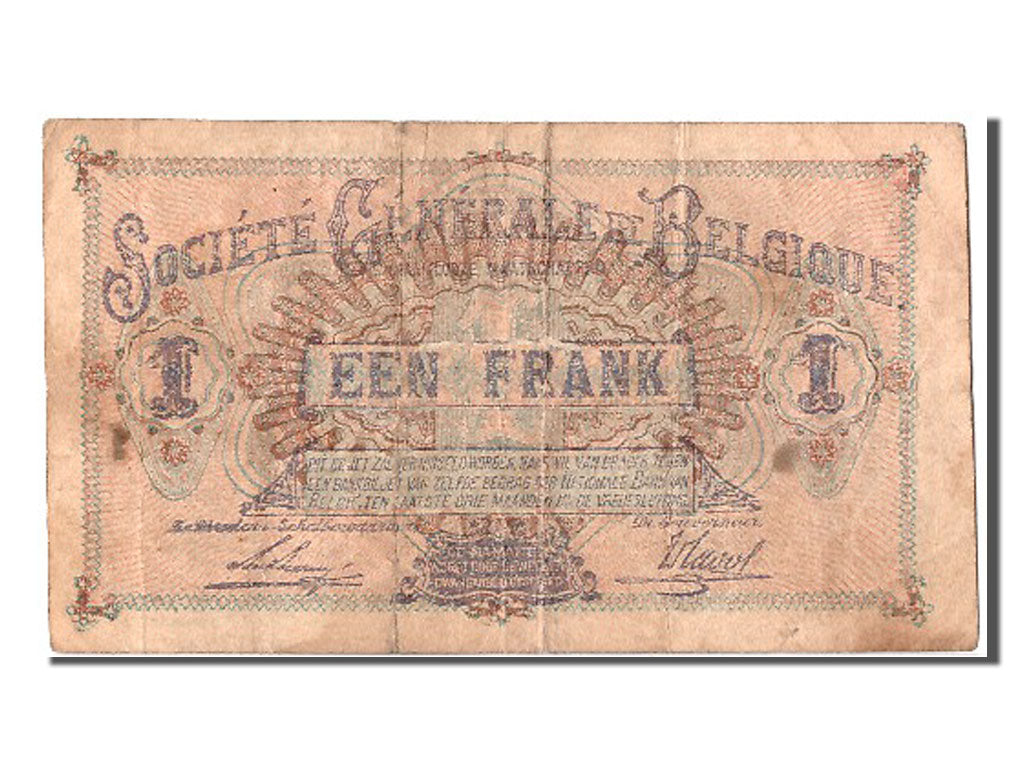 Belgium, 1 Franc, 1915, KM #86a, 1915-03-06, VF(30-35), F 508389