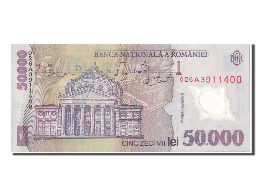 Romania, 50,000 Lei, 2001, KM #113a, UNC(63), 026A3911400