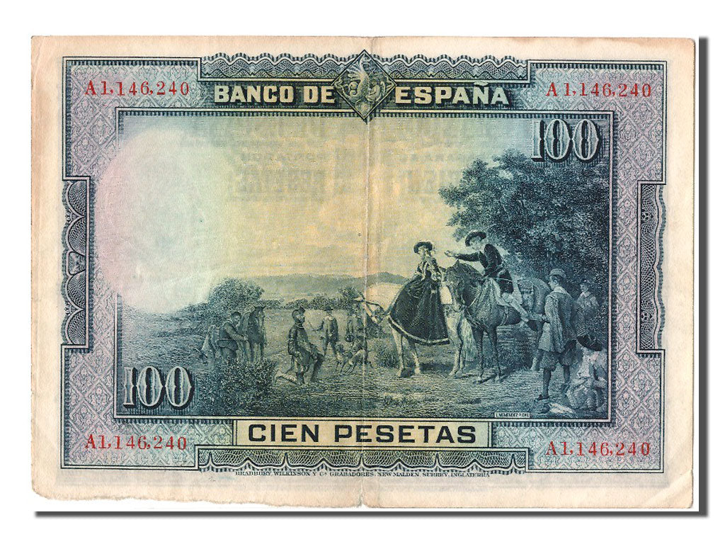 Spain, 100 Pesetas, 1928, KM #76a, 1928-08-15, VF(30-35), A1146240