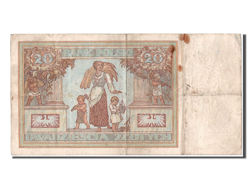 Banconote, Polonia, 20 Zlotych, 1931, 1931-06-20, MB+