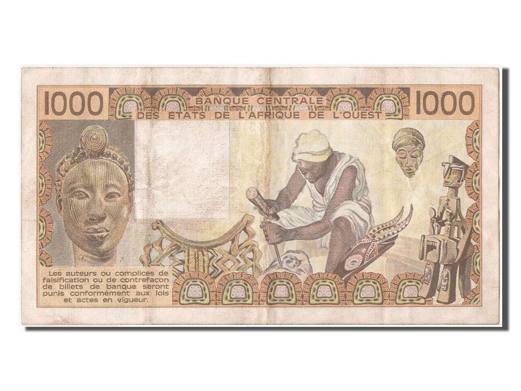 West African States, 1000 Francs, 1981, KM #707Kb, AU(55-58), K 451451 T.005