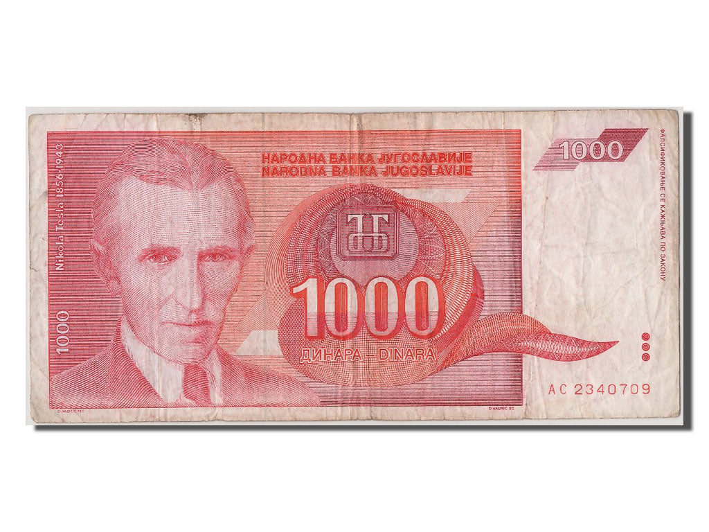Yugoslavia, 1000 Dinara, 1992, KM #114, EF(40-45), AC 2340709